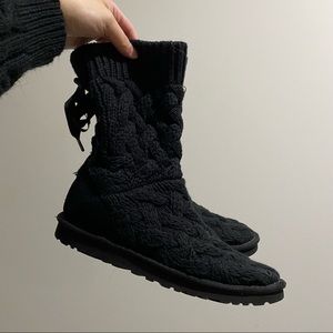 UGG Black Knit Winter Boots